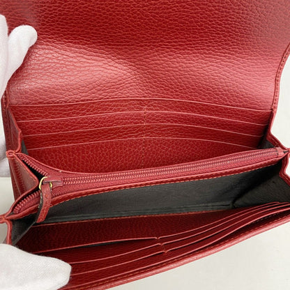 Gucci Wallet GG Marmont Leather Red Gold — view 3