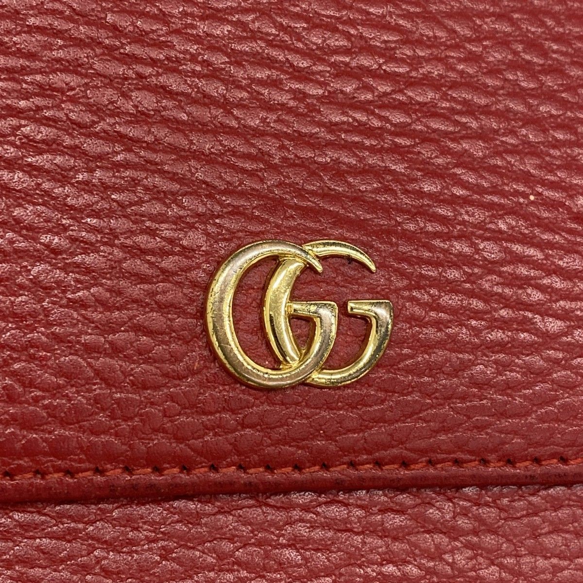 Gucci Wallet GG Marmont Leather Red Gold — view 7