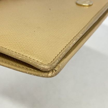 Chanel Wallet Coco Button Leather Beige Gold — view 5