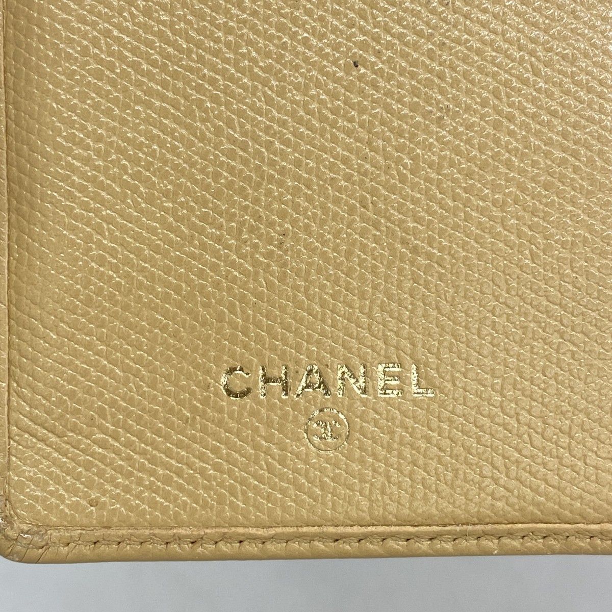 Chanel Wallet Coco Button Leather Beige Gold — view 4