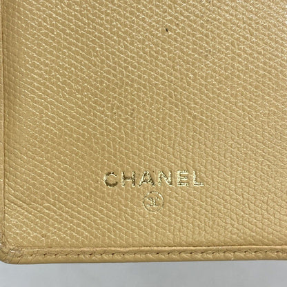 Chanel Wallet Coco Button Leather Beige Gold — view 4