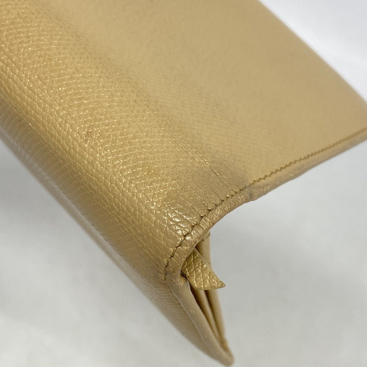 Chanel Wallet Coco Button Leather Beige Gold — view 6