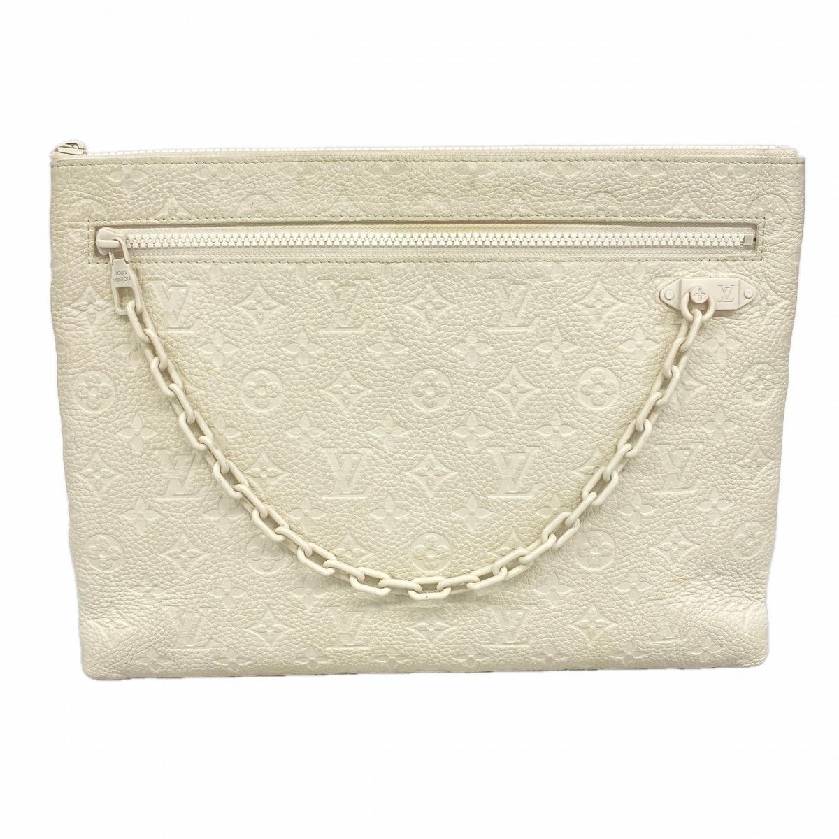 Louis Vuitton Clutch Monogram Taurillon Pochette Virgil Abloh Blanc