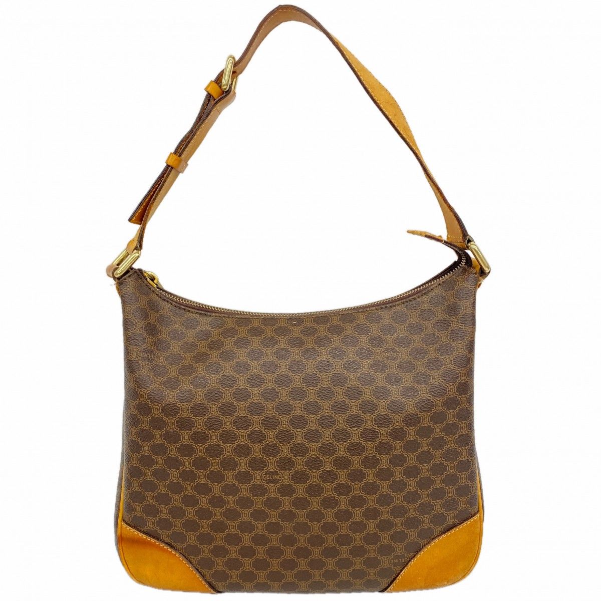 Celine Shoulder Bag Macadam Brown Gold