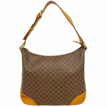 Celine Shoulder Bag Macadam Brown Gold