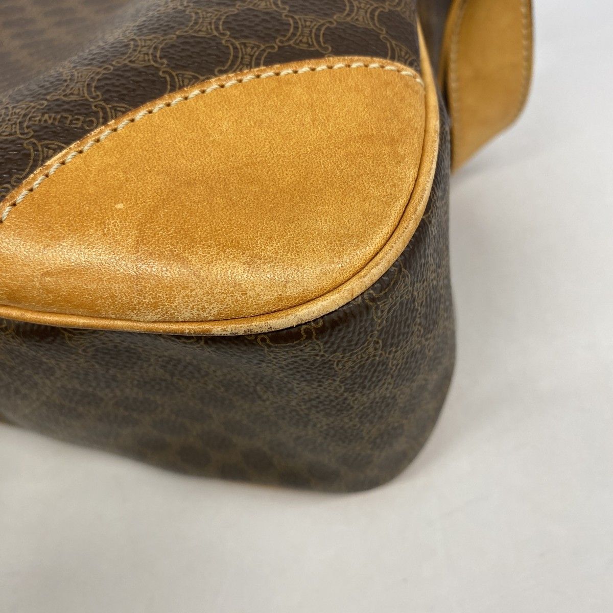 Celine Shoulder Bag Macadam Brown Gold — view 8