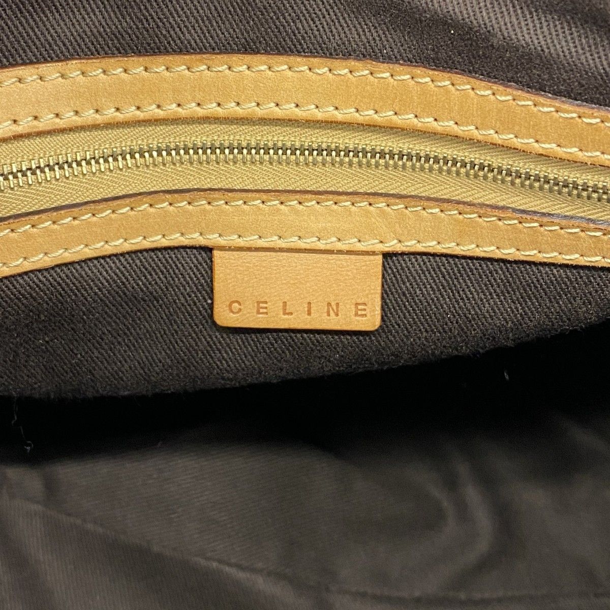 Celine Shoulder Bag Macadam Brown Gold — view 5