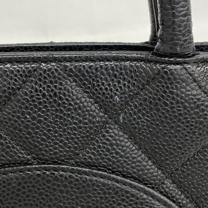 Chanel Tote Medallion Caviar Leather Black Gold — view 8