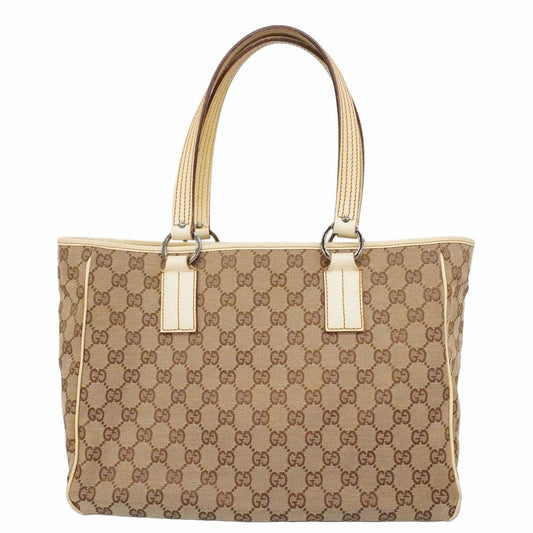 Gucci Tote GG Canvas Beige Silver