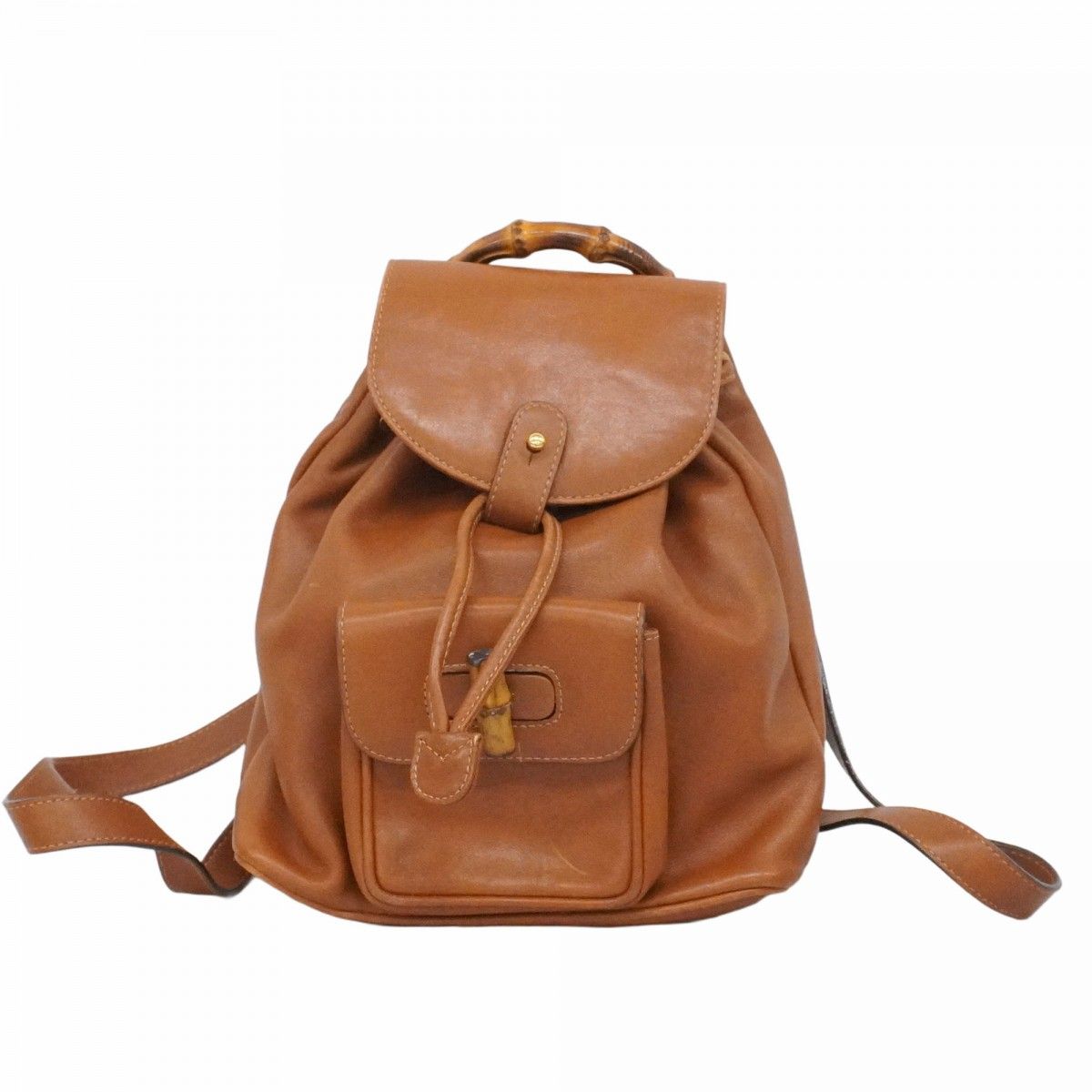 Gucci Backpack Bamboo 003 Leather Brown Gold