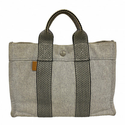 Hermes Tote Fourre Tout PM Canvas Gray Silver