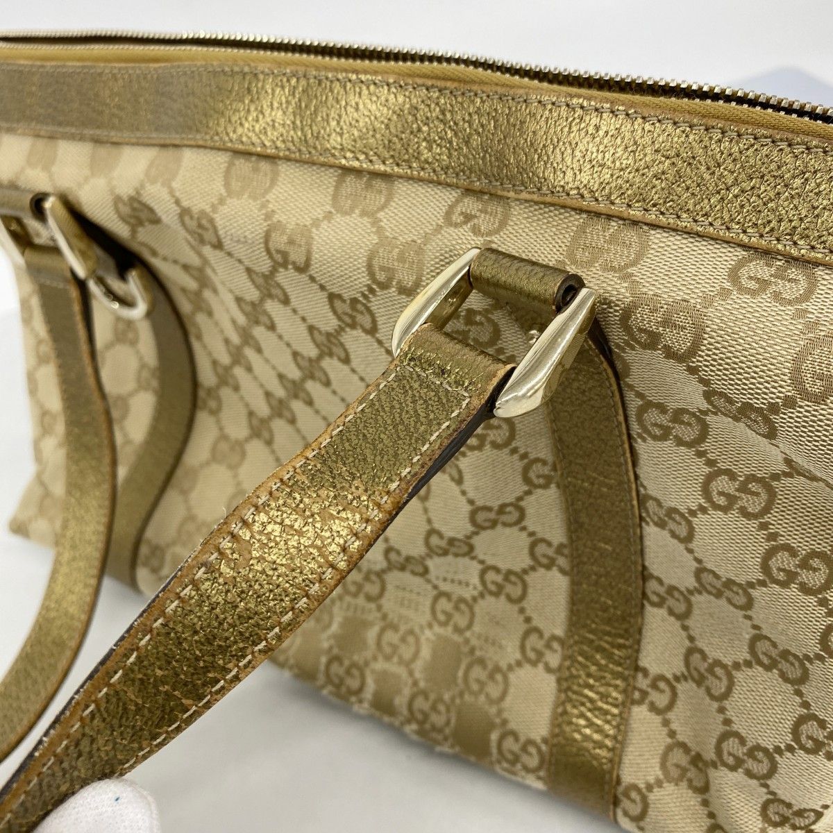 Gucci Handbag GG Canvas Beige Gold Champagne — view 7