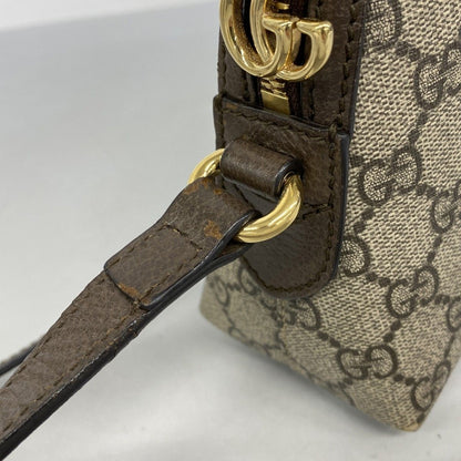 Gucci Shoulder Bag Ophidia Leather Brown Gold — view 7