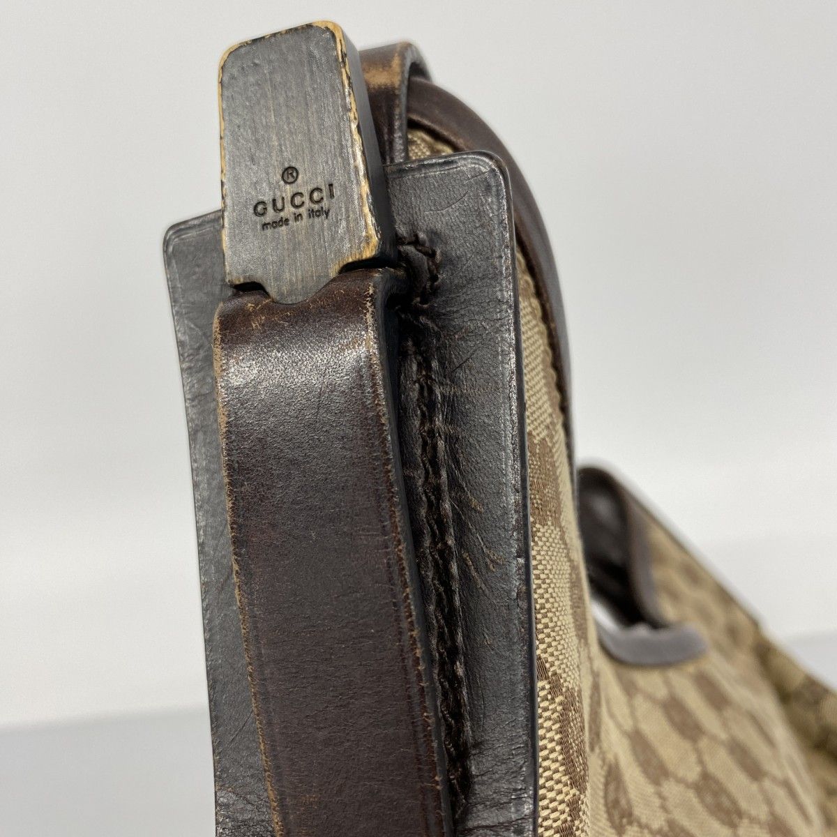 Gucci Shoulder Bag GG Canvas Beige Brown Silver — view 8