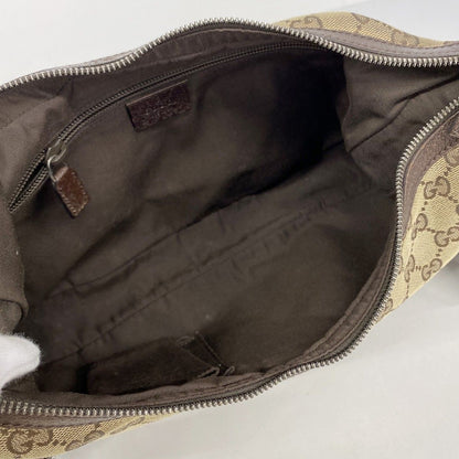 Gucci Shoulder Bag GG Canvas Beige Brown Silver — view 4