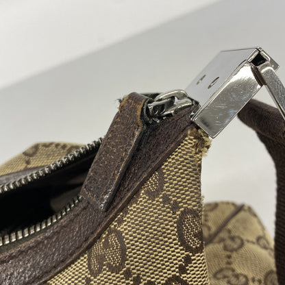 Gucci Shoulder Bag GG Canvas Beige Brown Silver — view 8