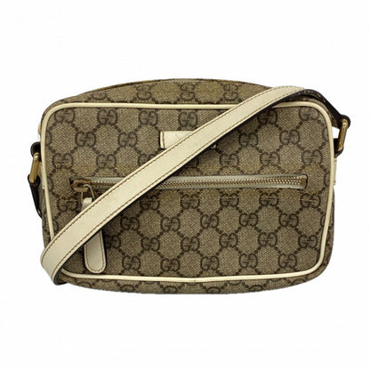 Gucci Shoulder Bag GG Supreme Beige Brown White Chien Pants Gold