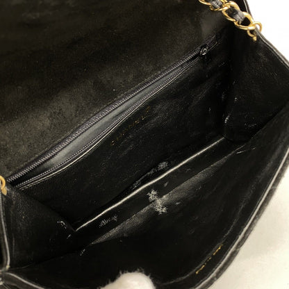 Chanel Shoulder Bag Quilted Suede Black Gold — view 4