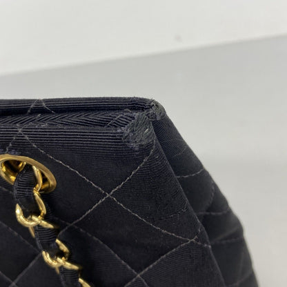 Chanel Shoulder Bag Quilted Canvas Black Gold — view 7