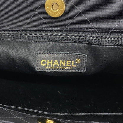Chanel Shoulder Bag Quilted Canvas Black Gold — view 5