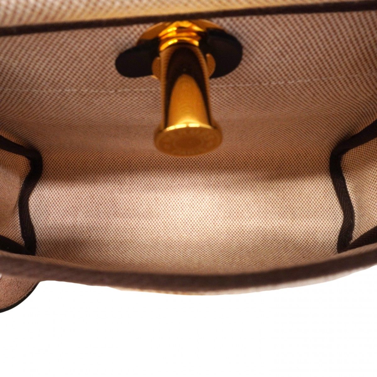 Hermes Shoulder Bag Herbag Zip Mini Toile Ash Dark Brown Gold — view 4