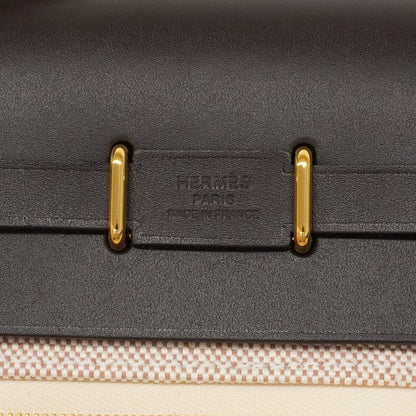 Hermes Shoulder Bag Herbag Zip Mini Toile Ash Dark Brown Gold — view 5