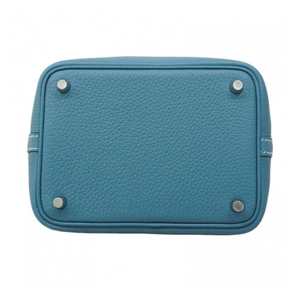 Hermes Handbag Picotin Lock PM Taurillon Clemence New Blue Jean Silver — view 3