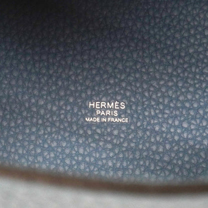 Hermes Handbag Picotin Lock PM Taurillon Clemence New Blue Jean Silver — view 5