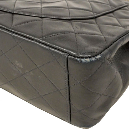 Chanel Shoulder Bag Big Quilted Lambskin Black Gold — view 6