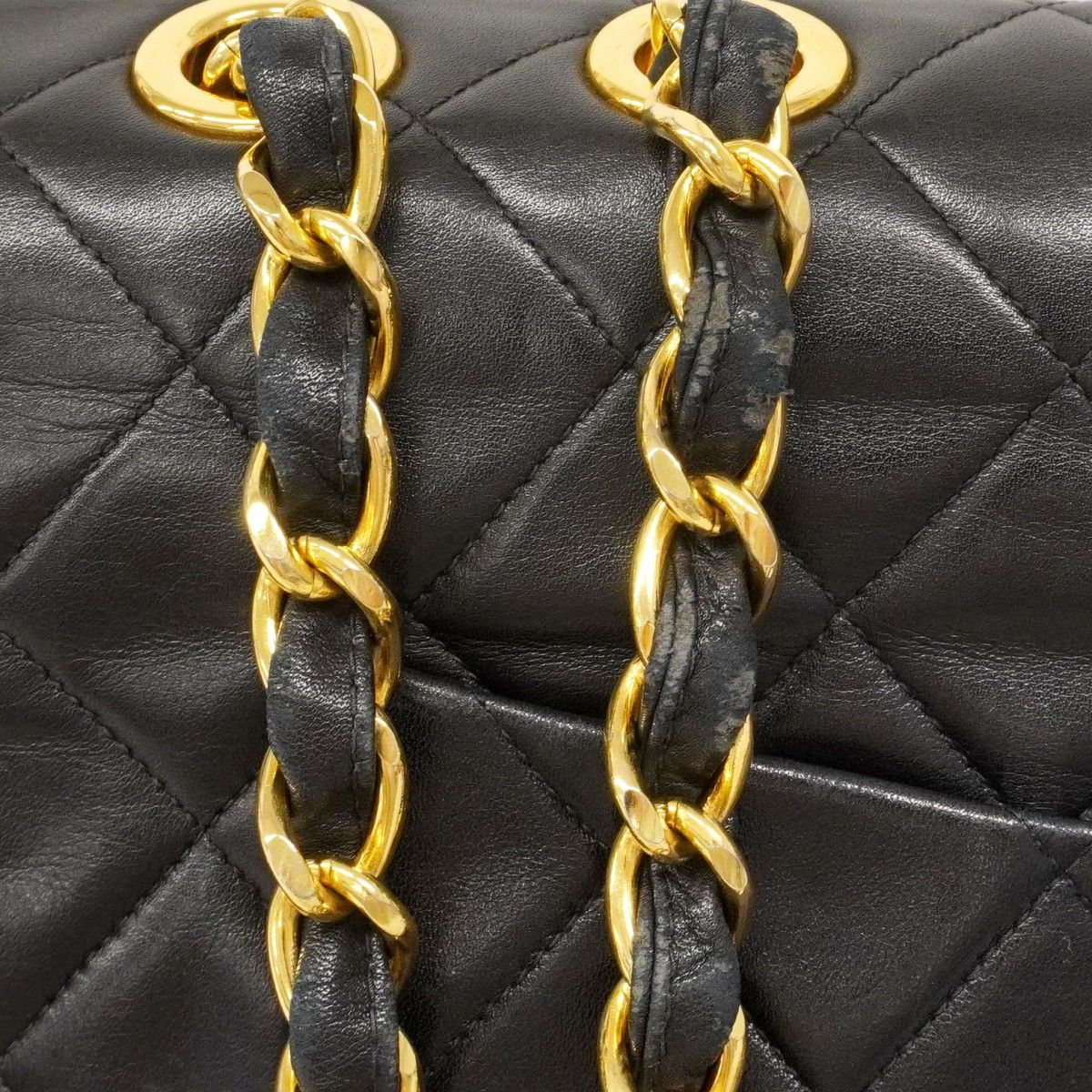 Chanel Shoulder Bag Big Quilted Lambskin Black Gold — view 7