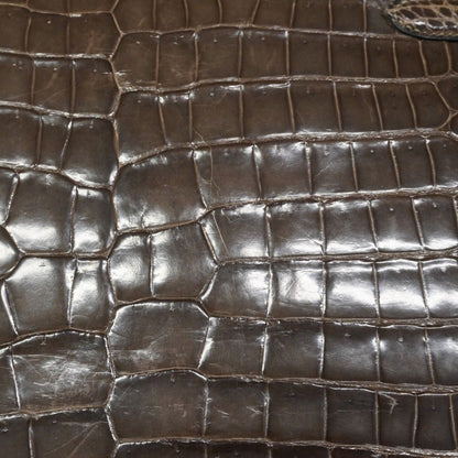 Hermes Handbag Kelly 32 Porosus Gray Gold — view 8