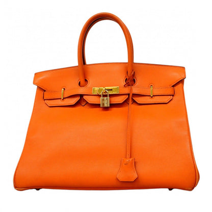 Hermes Handbag Birkin 35 Vo Garibaldi Orange Gold