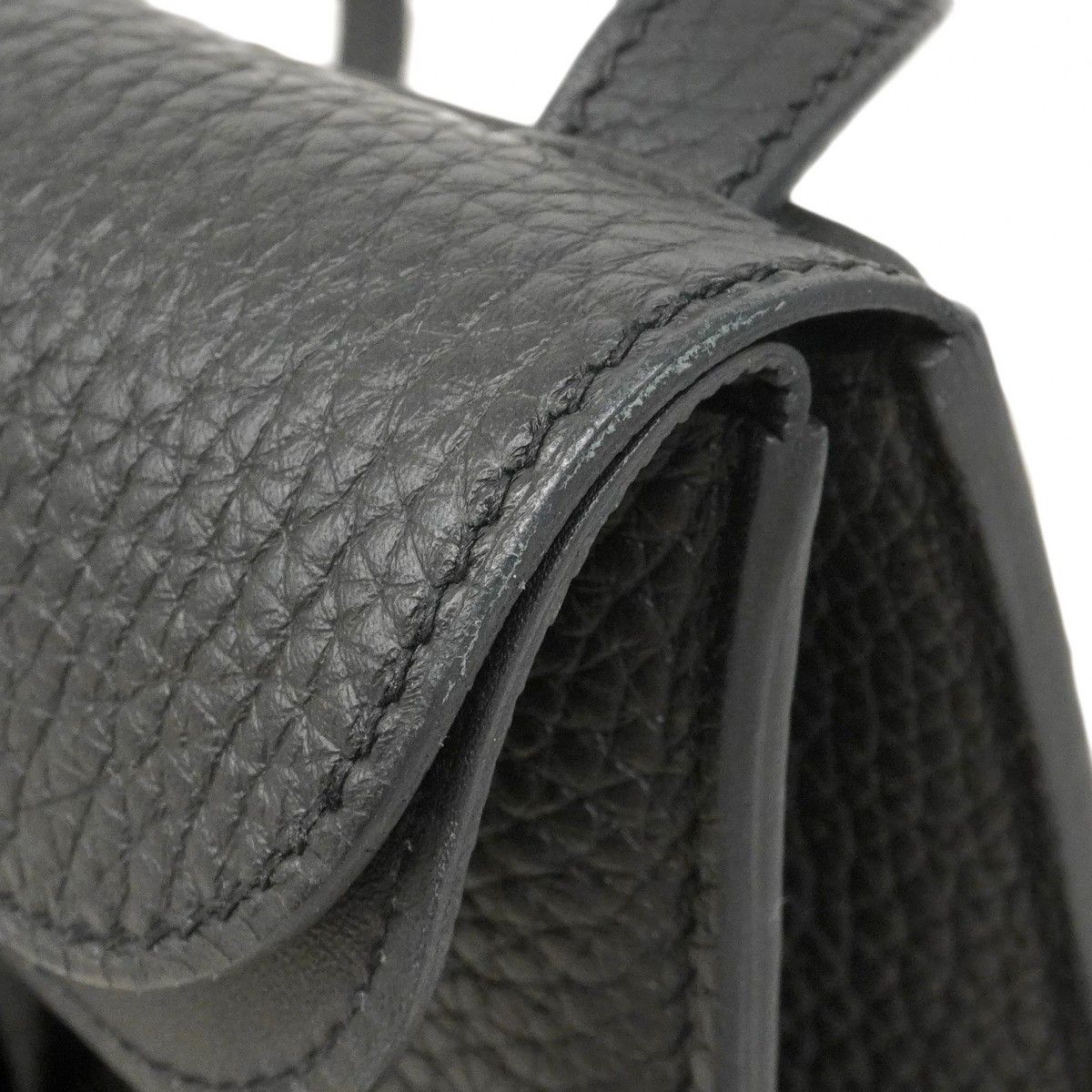 Hermes Handbag Halzan 25 Taurillon Clemence Black Silver — view 6
