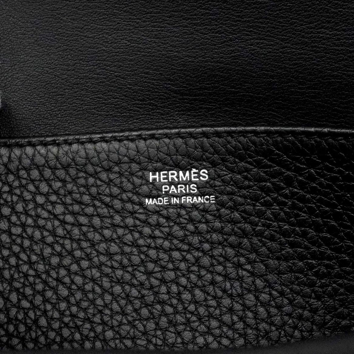 Hermes Handbag Halzan 25 Taurillon Clemence Black Silver — view 5