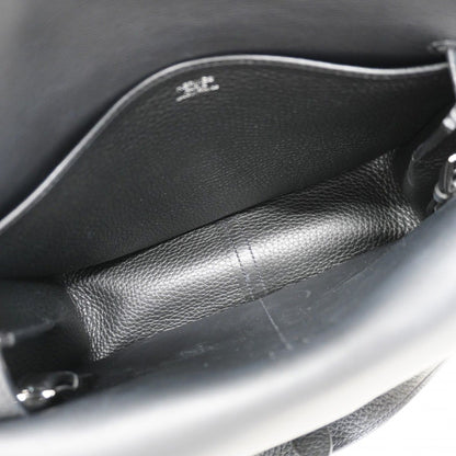 Hermes Handbag Halzan 25 Taurillon Clemence Black Silver — view 4