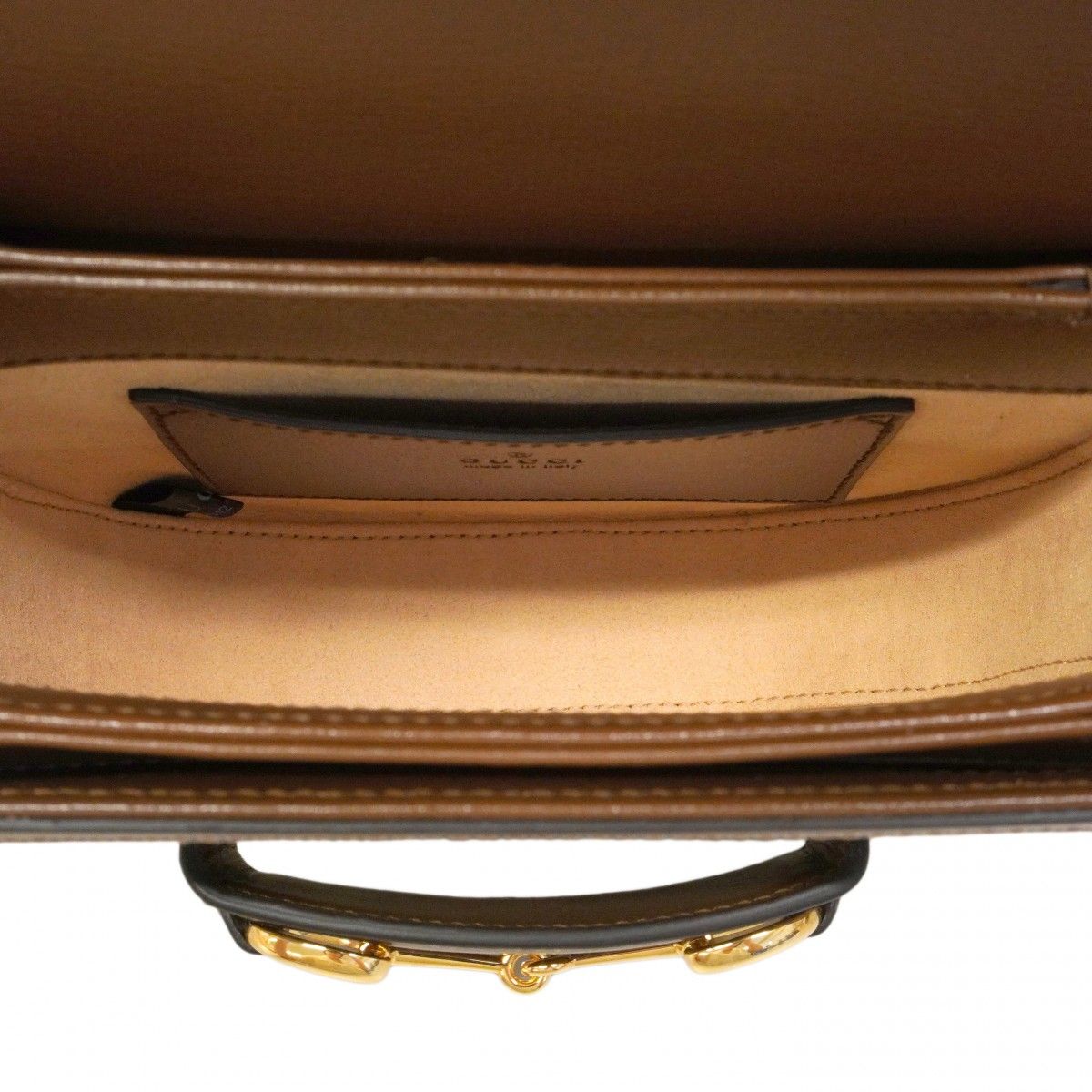 Gucci Shoulder Bag GG Supreme Horsebit Beige Brown Gold — view 4