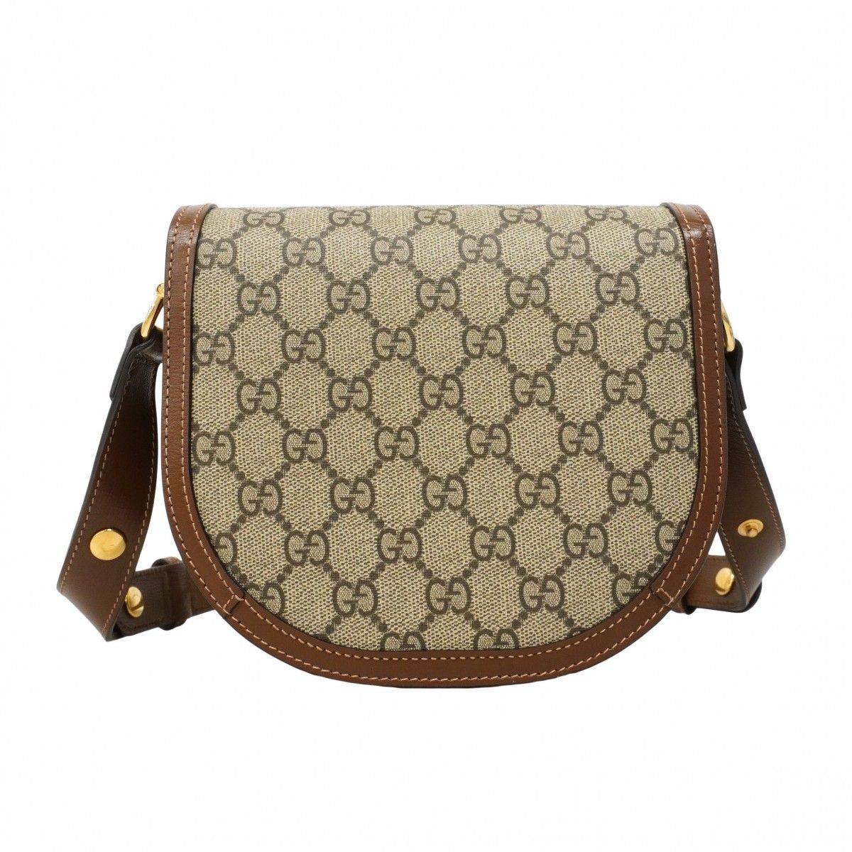 Gucci Shoulder Bag GG Supreme Horsebit Beige Brown Gold — view 8