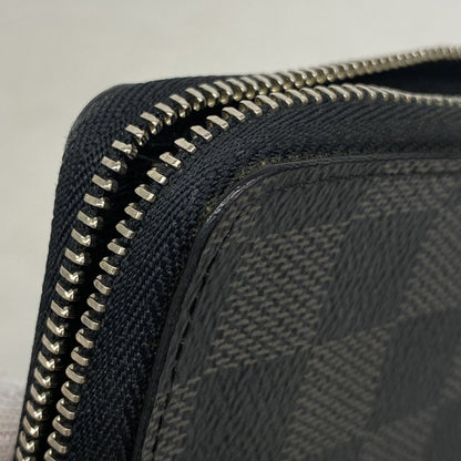 Louis Vuitton Coin Case Damier Graphite Zippy Purse Gray Black Cles — view 6