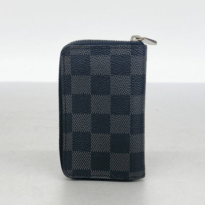 Louis Vuitton Coin Case Damier Graphite Zippy Purse Gray Black Cles — view 8