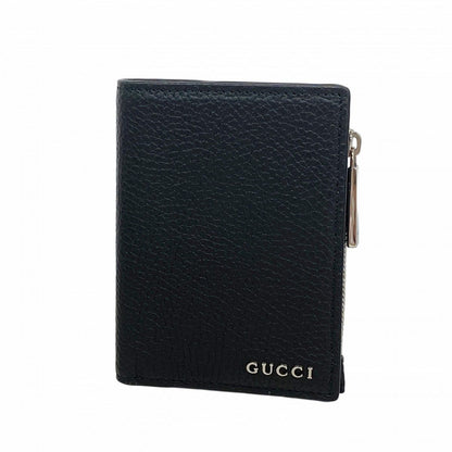 Gucci Wallet Leather Black Silver