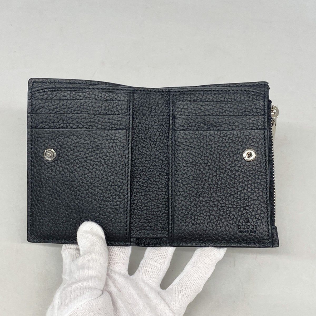Gucci Wallet Leather Black Silver — view 3