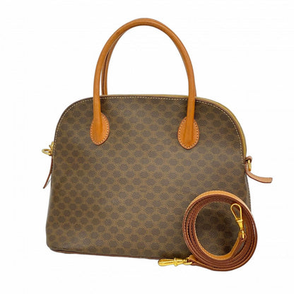 Celine Handbag Macadam Brown Gold 2-Way Bag