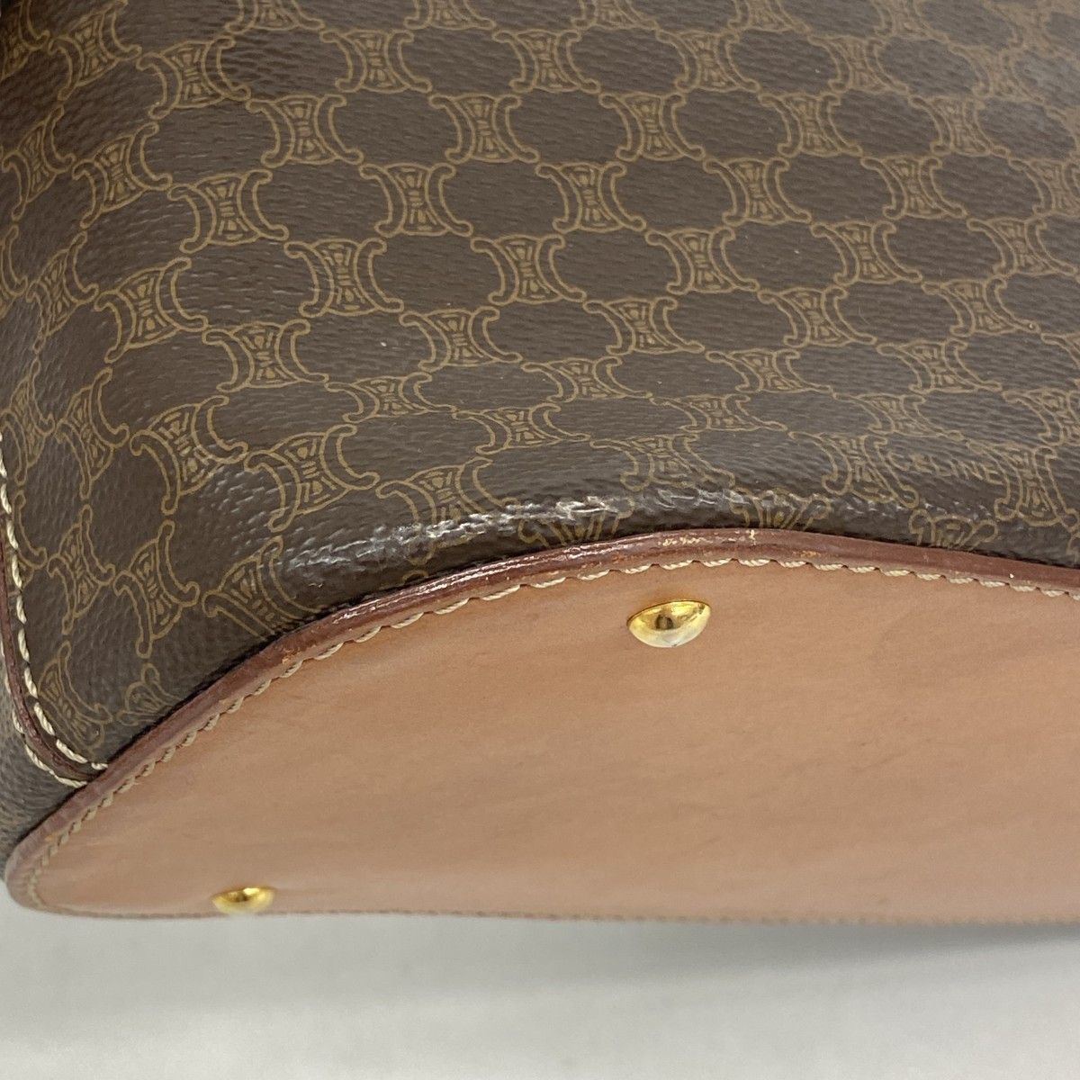 Celine Handbag Macadam Brown Gold 2-Way Bag — view 6