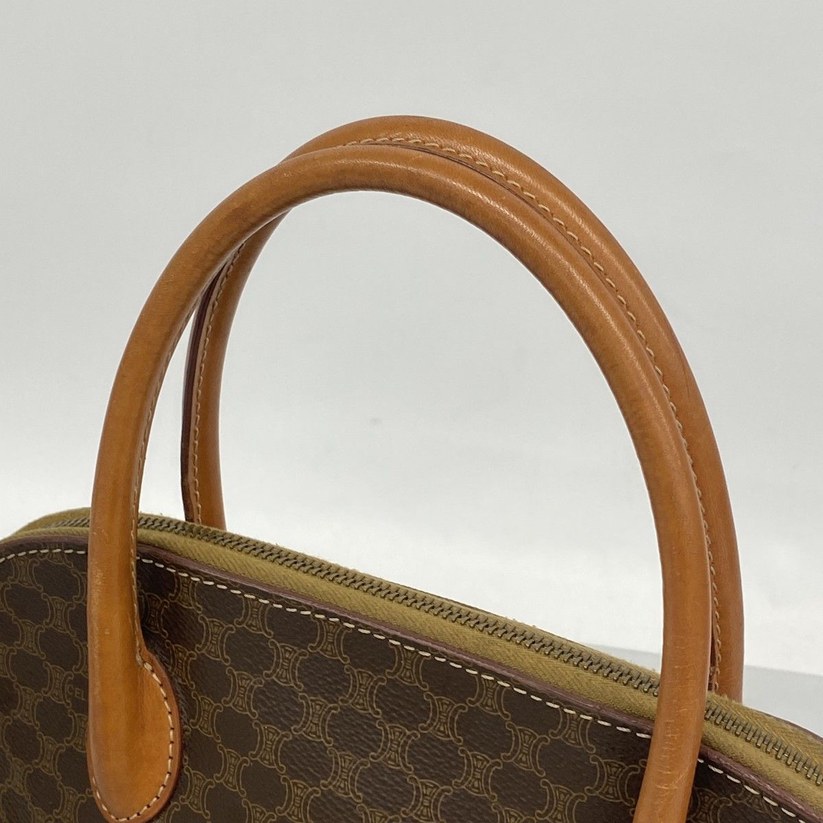 Celine Handbag Macadam Brown Gold 2-Way Bag — view 8