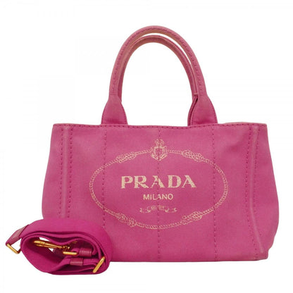 Prada Tote Canapa Canvas Pink Gold 2-Way