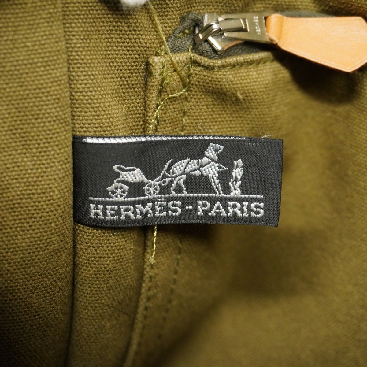 Hermes Tote Fourre Tout PM Canvas Khaki Silver — view 5