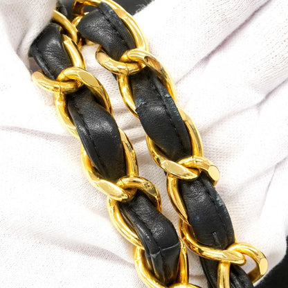 Chanel Shoulder Bag Big Quilted Lambskin Black Gold — view 6
