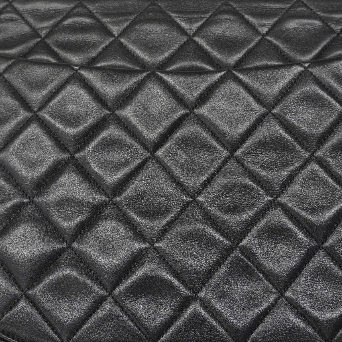 Chanel Shoulder Bag Big Quilted Lambskin Black Gold — view 8