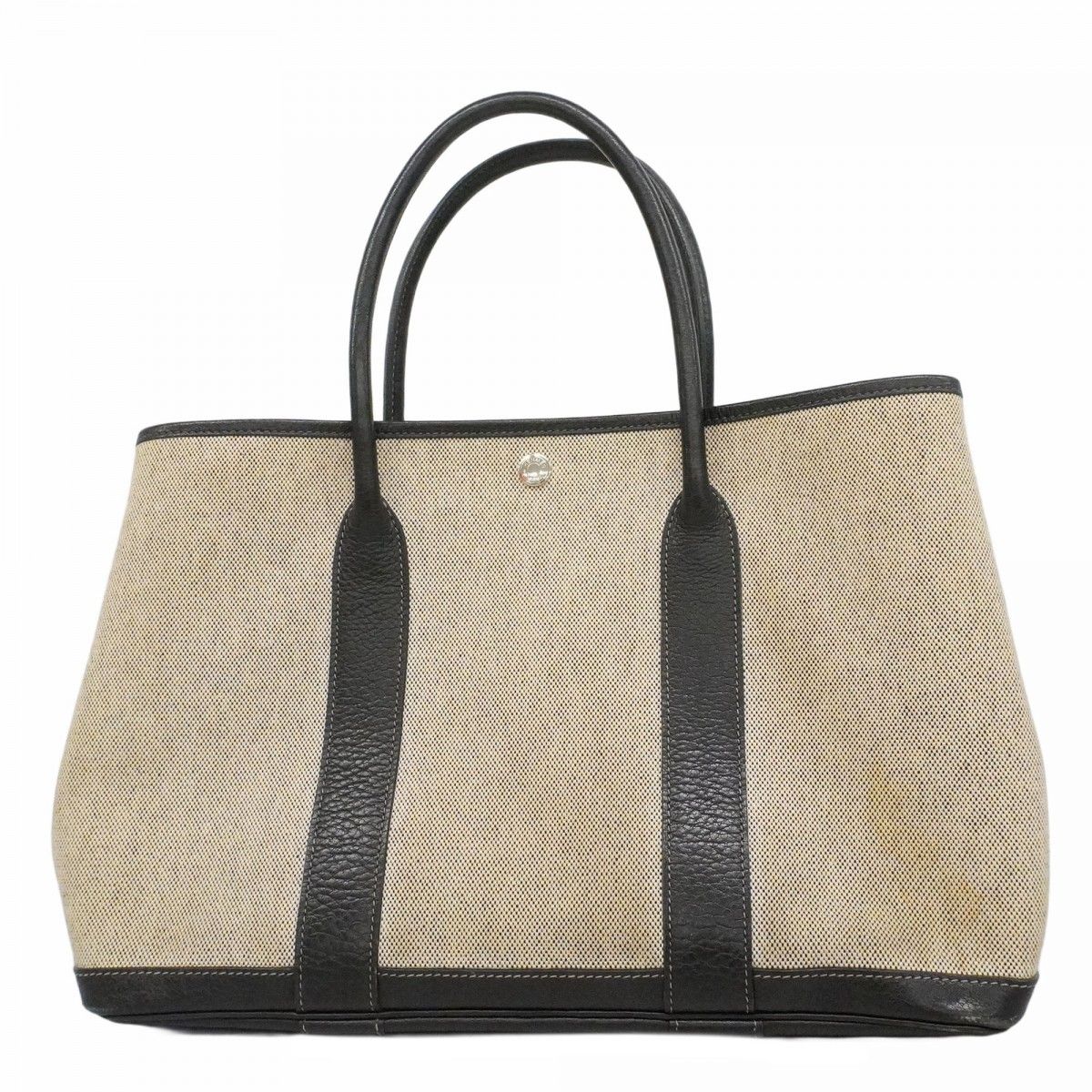 Hermes Tote Garden Party PM Toile Ash Black Silver