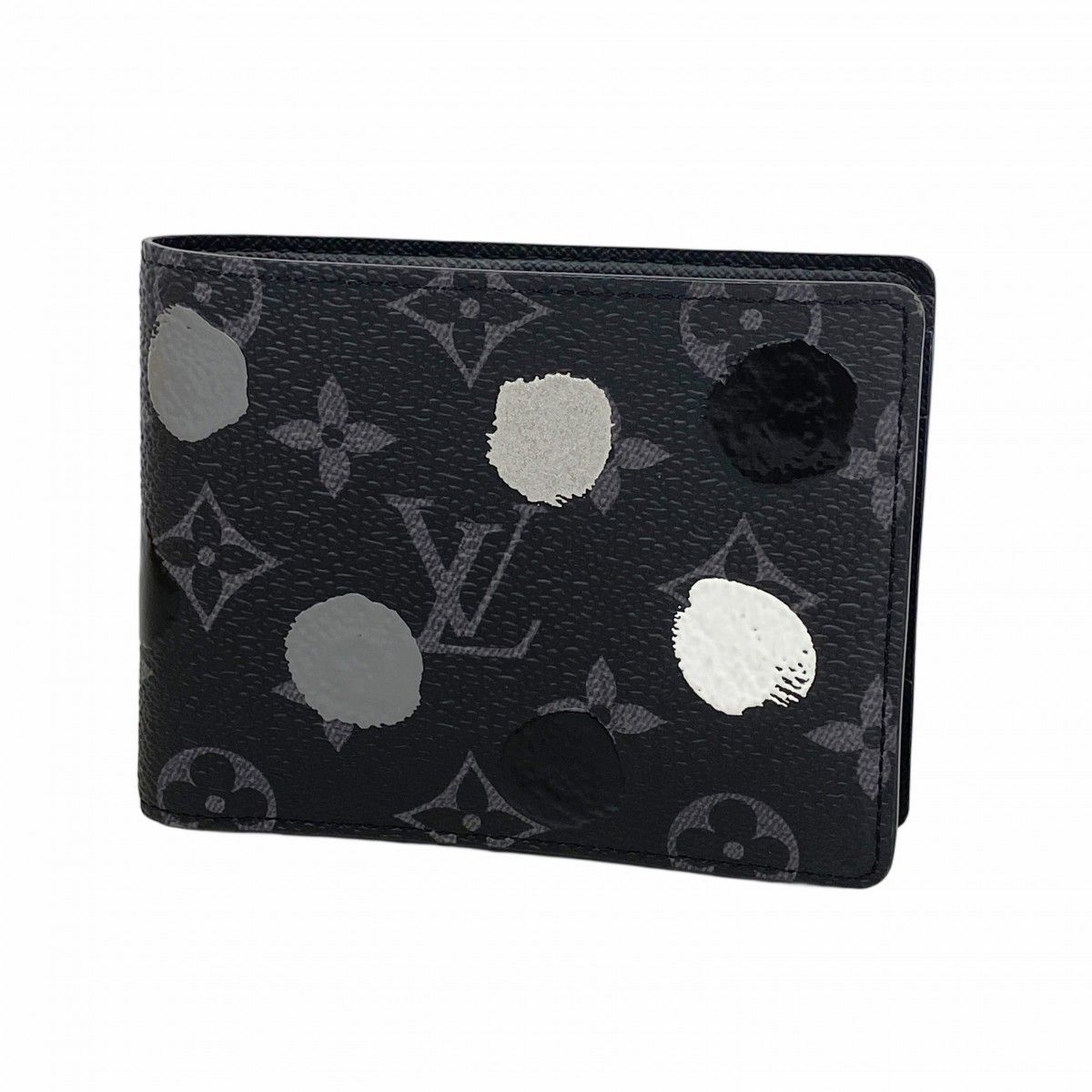Louis Vuitton Wallet Monogram Eclipse Portefeuille Multiple Black Yayoi Kusama